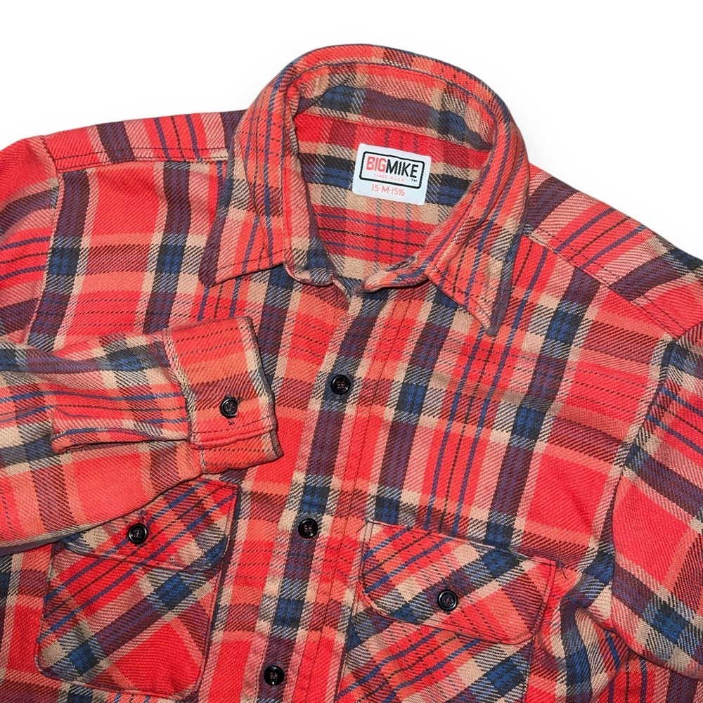 Vintage Big Mike Long Sleeve Button Up Flannel Shirt Men’s M Plaid USA